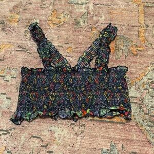 Urban Outfitters Multicolor Smocked Crop Top